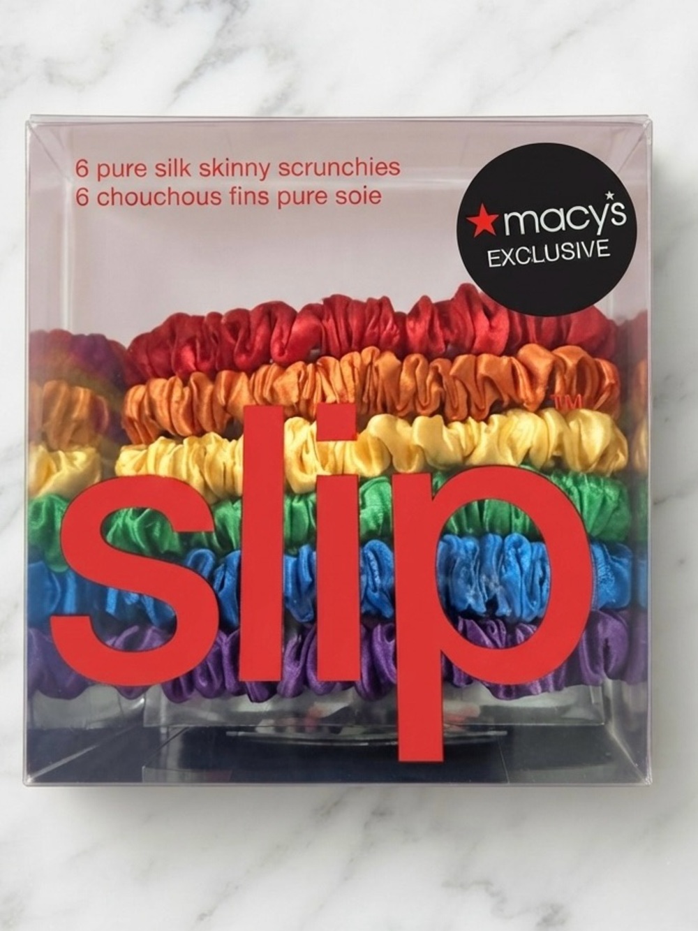 SLIP 6-Pc. Rainbow Pure Silk Skinny Scrunchies